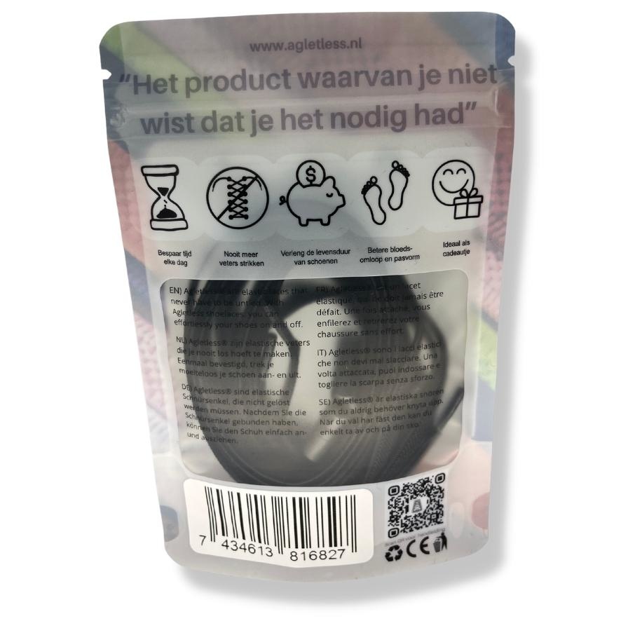 Agletless elastische veters plat breed - lime