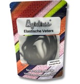 Agletless elastische veters plat breed - lime