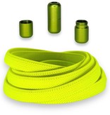 Agletless elastische veters plat breed - lime