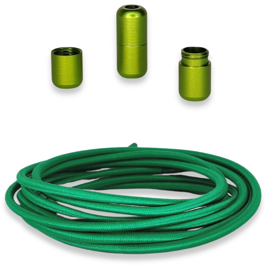 Agletless elastische veters rond - groen