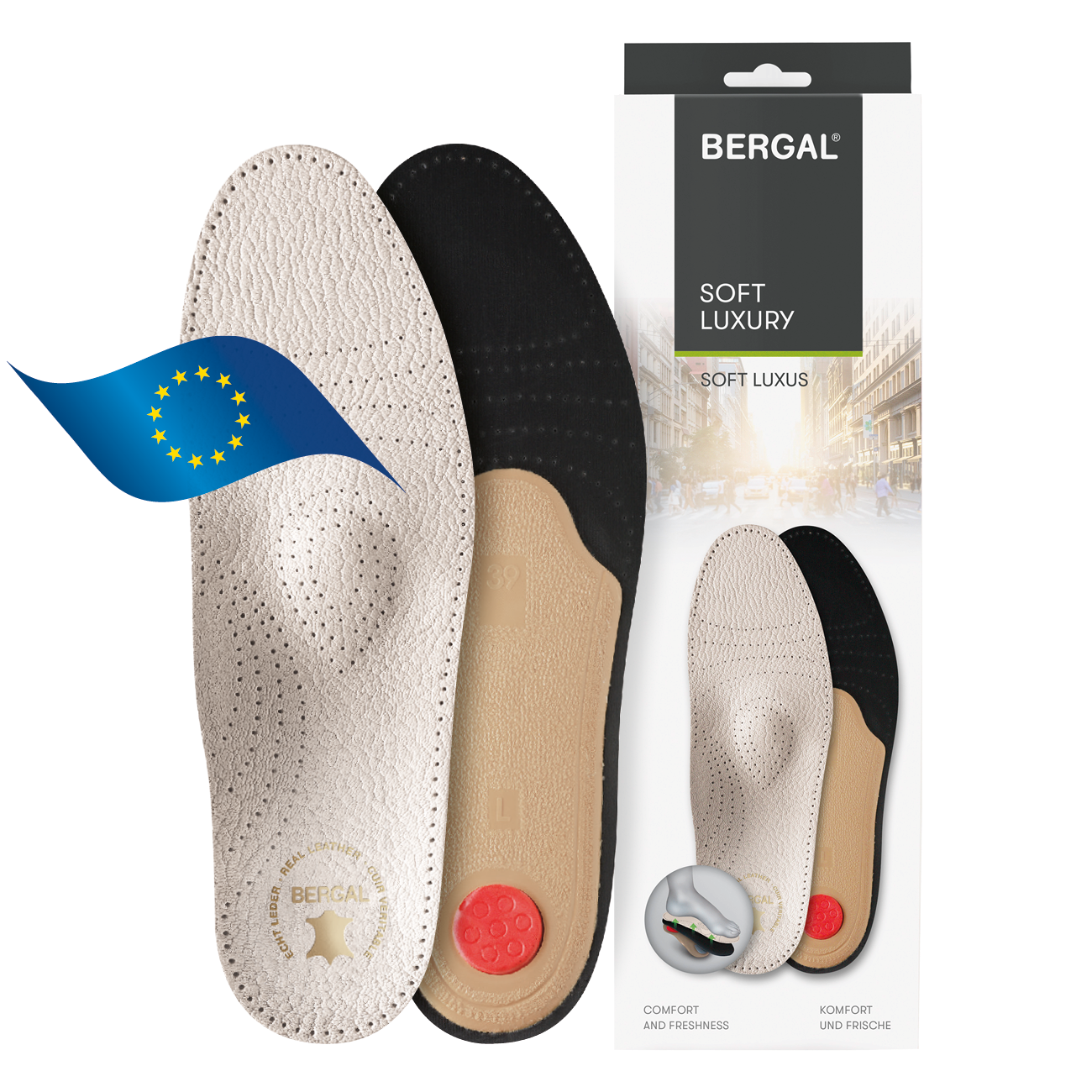 BERGAL Bergal soft luxury steunzolen – leren inlegzool met steun en comfort