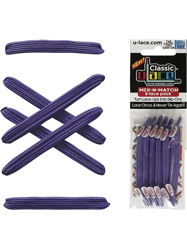 U-LACE VETERS U-Laces classic mix-n-match elastische veters paars 6 stuks