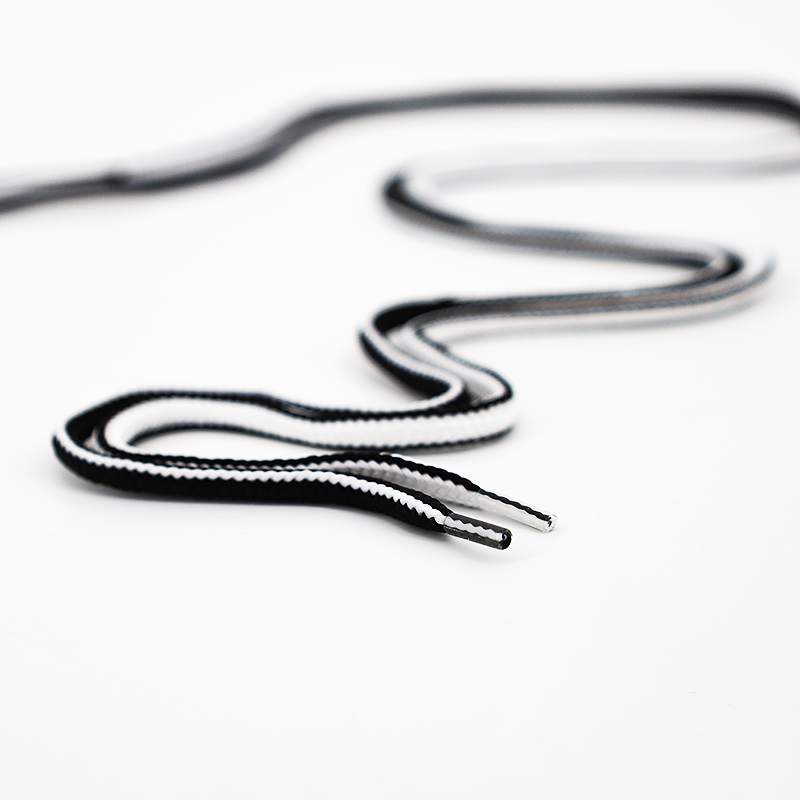 Ringpoint Van Bommel veters – Braided Laces wit/zwart 90cm
