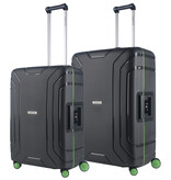 CarryOn Steward Kofferset 2-delig met kliksloten - Grote koffer 100 ltr + 70 ltr middenmaat - Donkergrijs