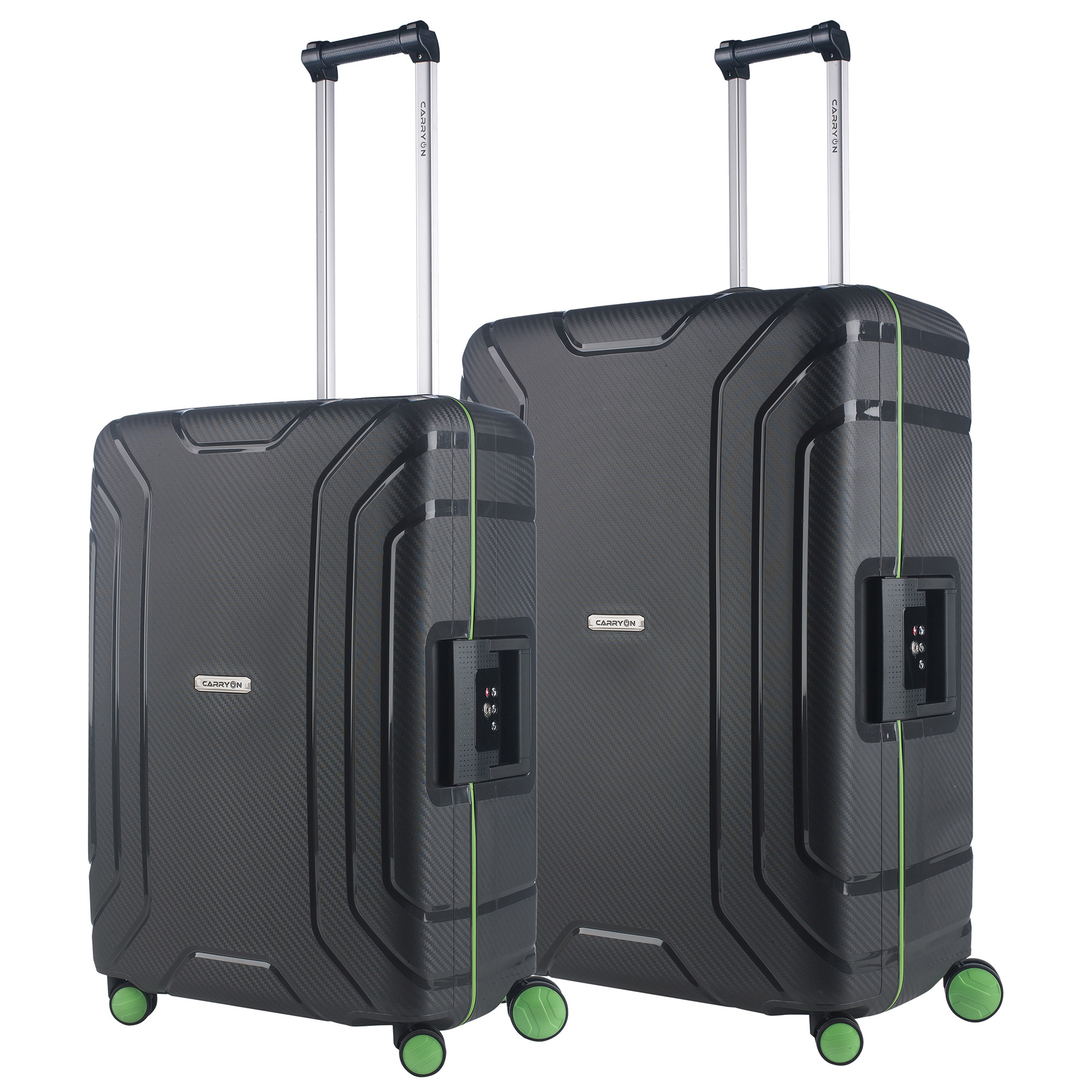 CarryOn Steward Kofferset 2-delig met kliksloten - Grote koffer 100 ltr + 70 ltr middenmaat - Donkergrijs
