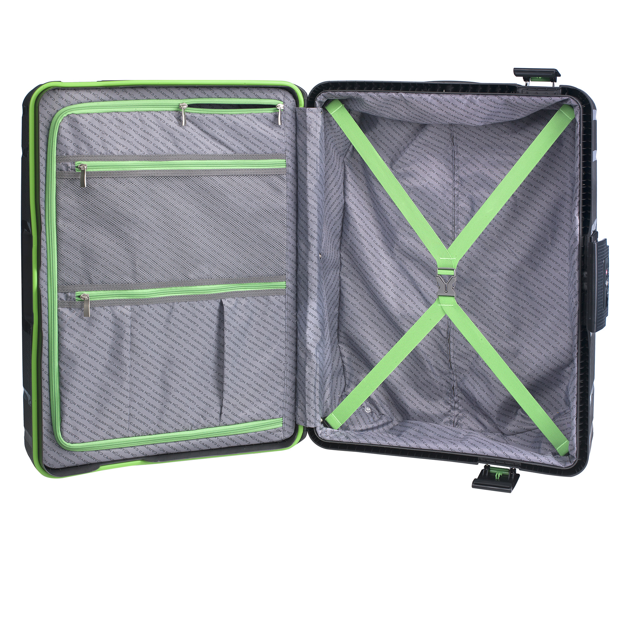 CarryOn Steward Kofferset 2-delig met kliksloten - Grote koffer 100 ltr + 70 ltr middenmaat - Donkergrijs