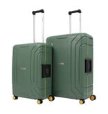 CarryOn Steward Kofferset 2-delig met kliksloten - Grote koffer 100 ltr + 70 ltr middenmaat - groen