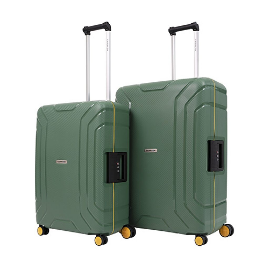 CarryOn Steward Kofferset 2-delig met kliksloten - Grote koffer 100 ltr + 70 ltr middenmaat - groen