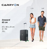 CarryOn Steward Kofferset 2-delig met kliksloten - Grote koffer 100 ltr + 70 ltr middenmaat - blauw