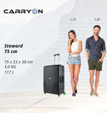 CarryOn Steward Kofferset 2-delig met kliksloten - Grote koffer 100 ltr + 70 ltr middenmaat - blauw