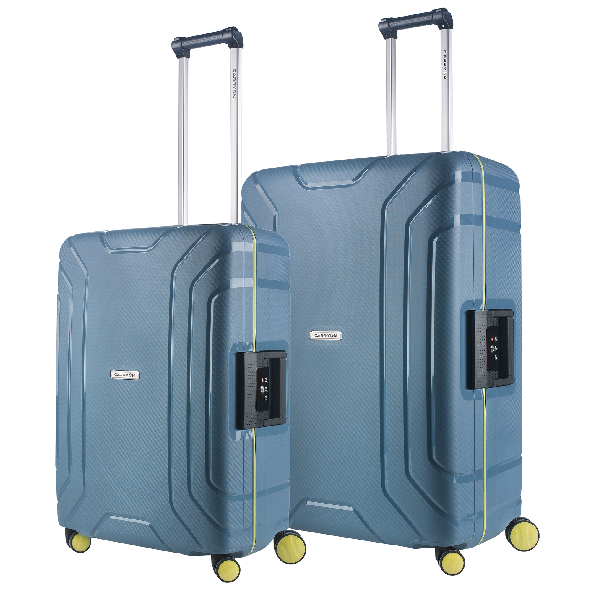 CarryOn Steward Kofferset 2-delig met kliksloten - Grote koffer 100 ltr + 70 ltr middenmaat - blauw