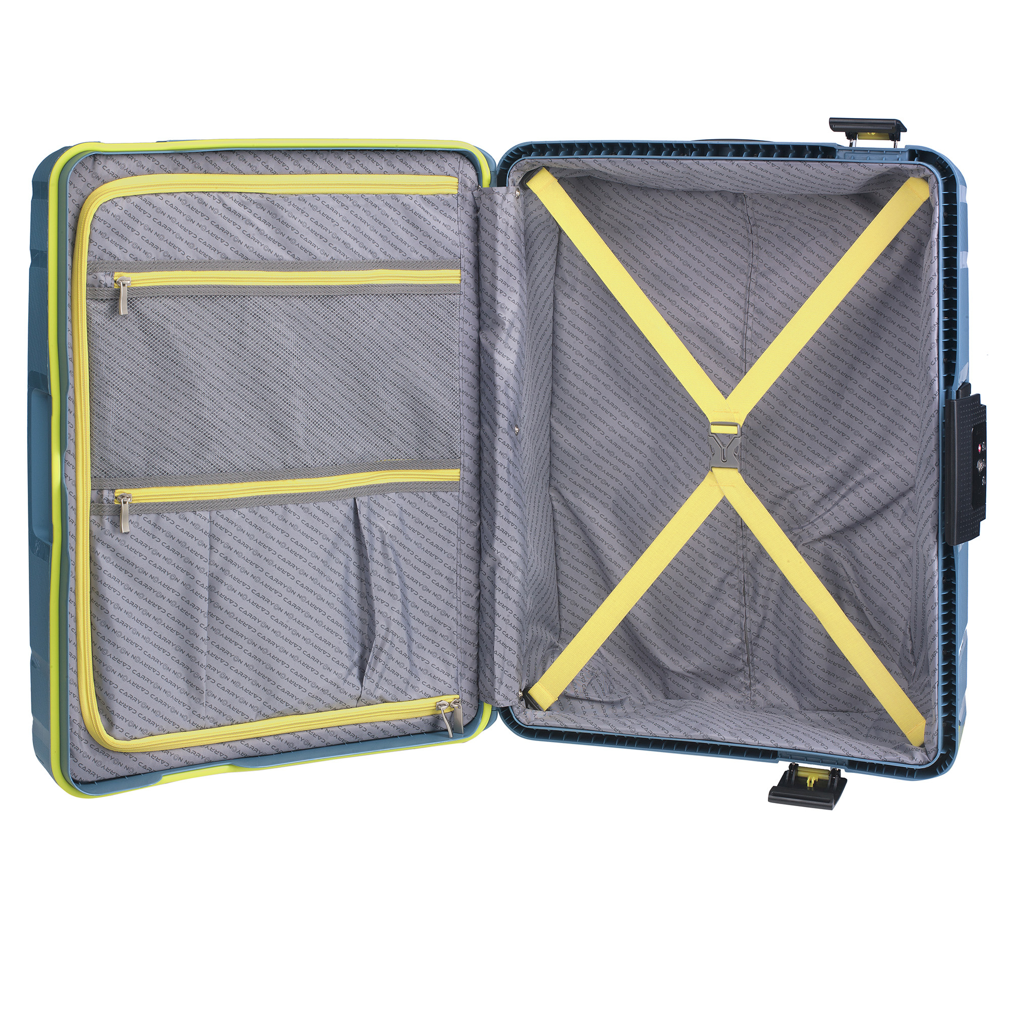 CarryOn Steward Kofferset 2-delig met kliksloten - Grote koffer 100 ltr + 70 ltr middenmaat - blauw