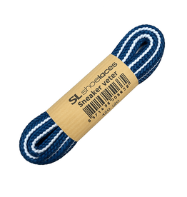SL LINE Braided SL shoelaces 120cm - blauw/wit