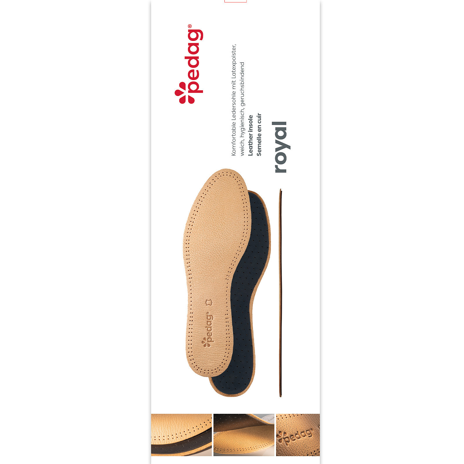 PEDAG Pedag Royal Leather inlegzolen van echt leer voor optimaal comfort