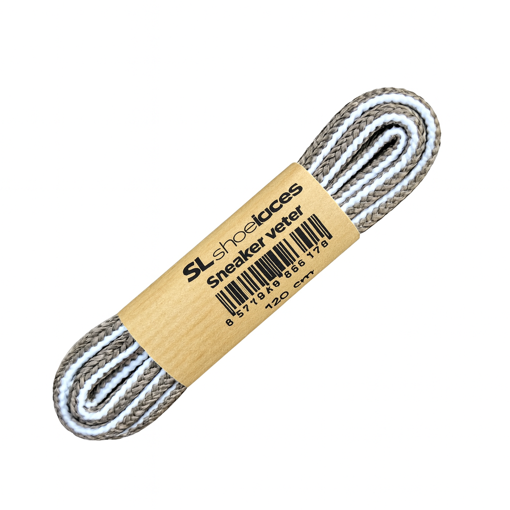 SL LINE Van Bommel veters – SL-Shoelaces taupe/wit 100cm