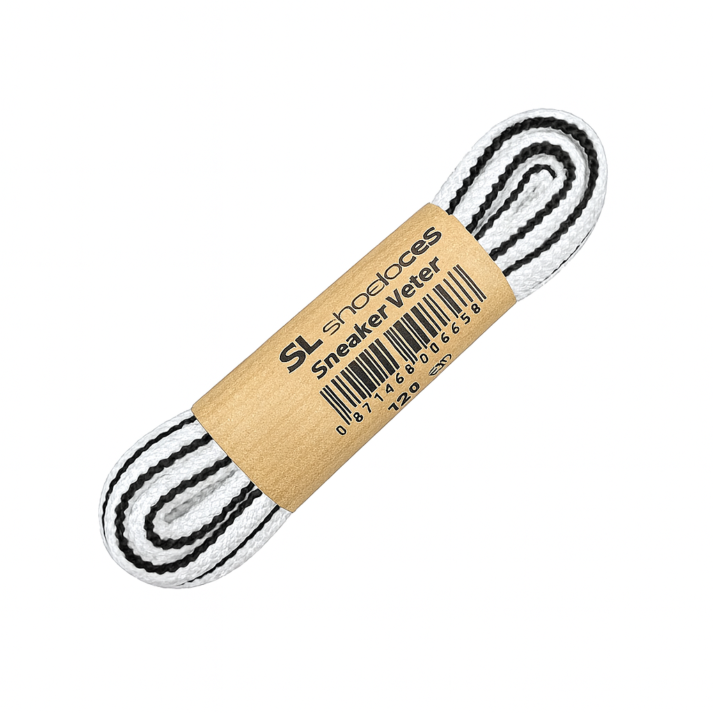 SL LINE Van Bommel veters – SL-Shoelaces wit/zwart 100cm