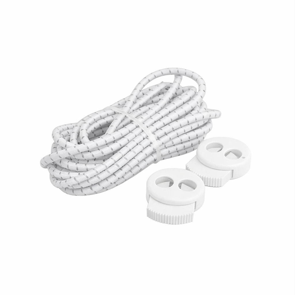 Elastische veters reflecterend 130cm met stopper - wit