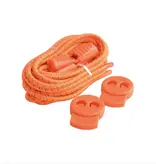 Elastische veters reflecterend 130cm met stopper - oranje