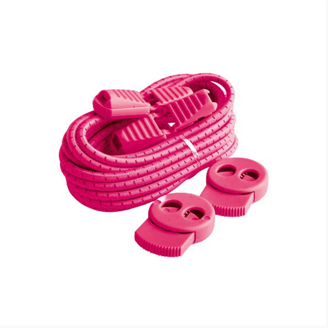 Elastische veters reflecterend 130cm met stopper - pink