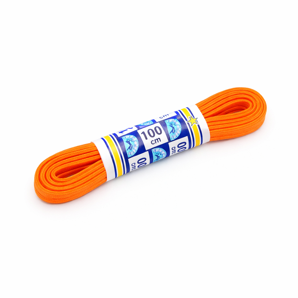 Elastische platte veters 75cm - fluor oranje