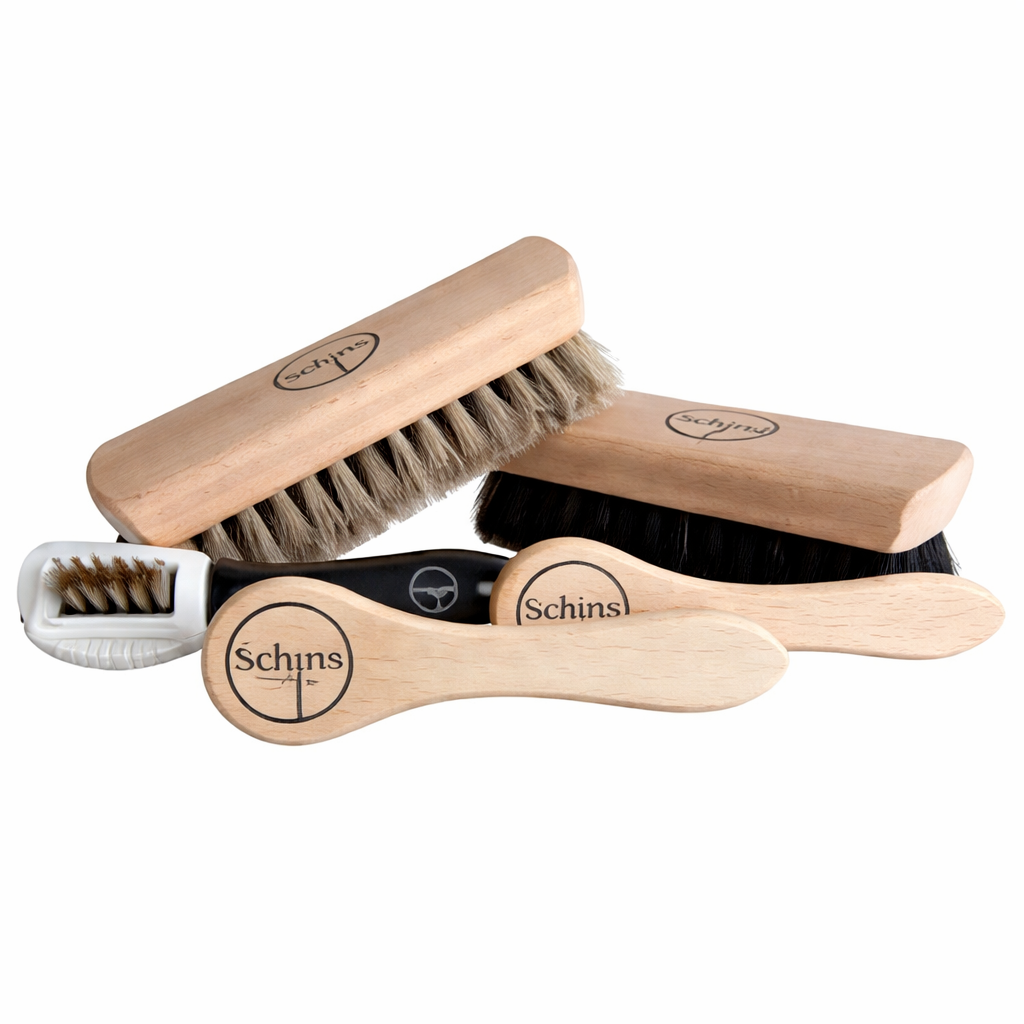 SL LINE Schoenborstel set – complete borstelset met paardenhaar en suèdeborstel