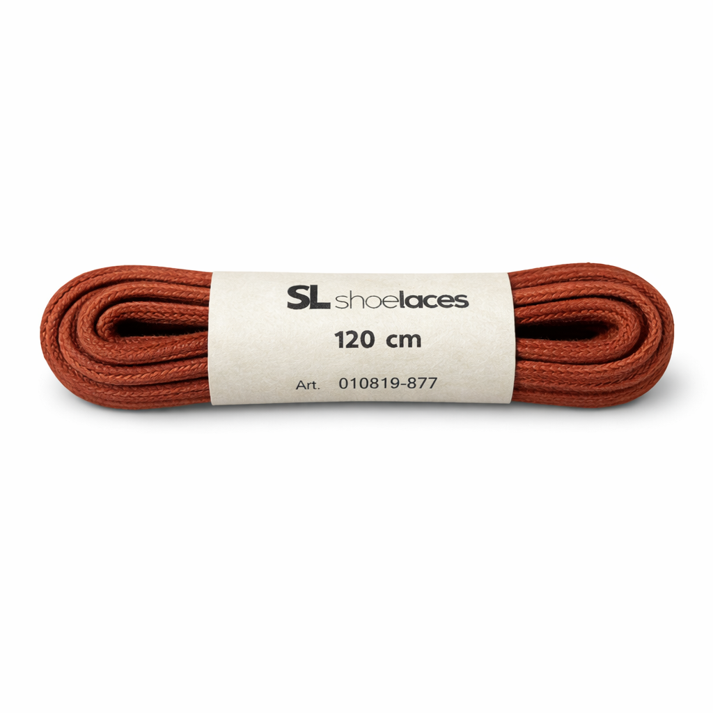 SL LINE Cognac vierkante veters 120cm gewaxte katoen