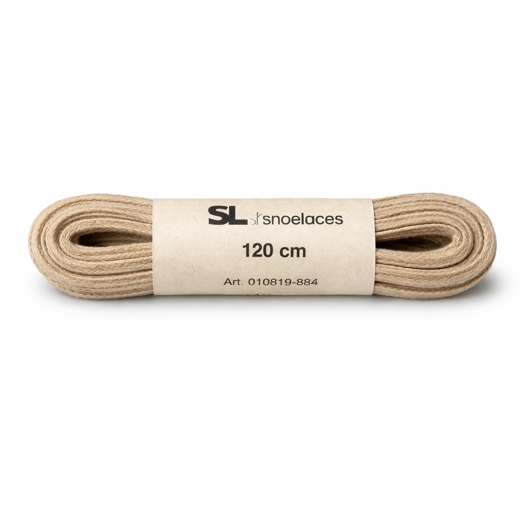 SL LINE Naturel vierkante veters 120cm gewaxte katoen