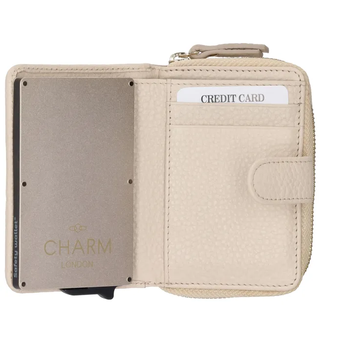 Charm London Charm London Washington pasjeshouder leer RFID - creme