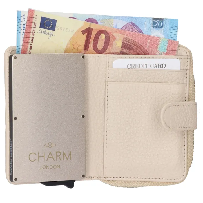Charm London Charm London Washington pasjeshouder leer RFID - creme