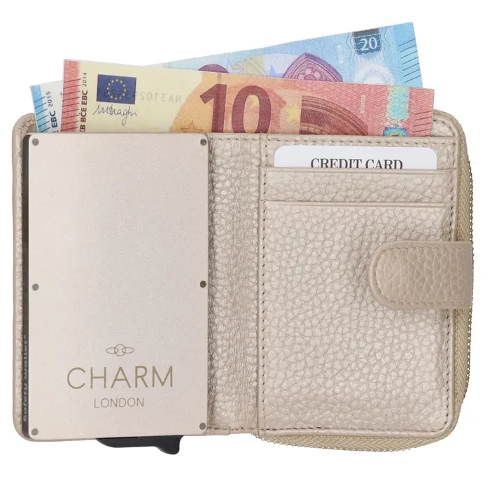 Charm London Charm London Washington pasjeshouder leer RFID - champagne