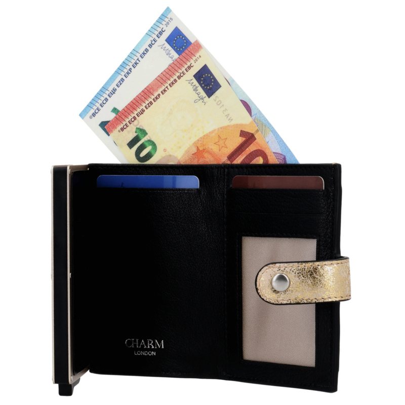 Charm London Charm London South Hill safety wallet leer RFID - goud