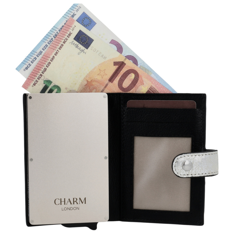 Charm London Charm London South Hill safety wallet leer RFID - zilver
