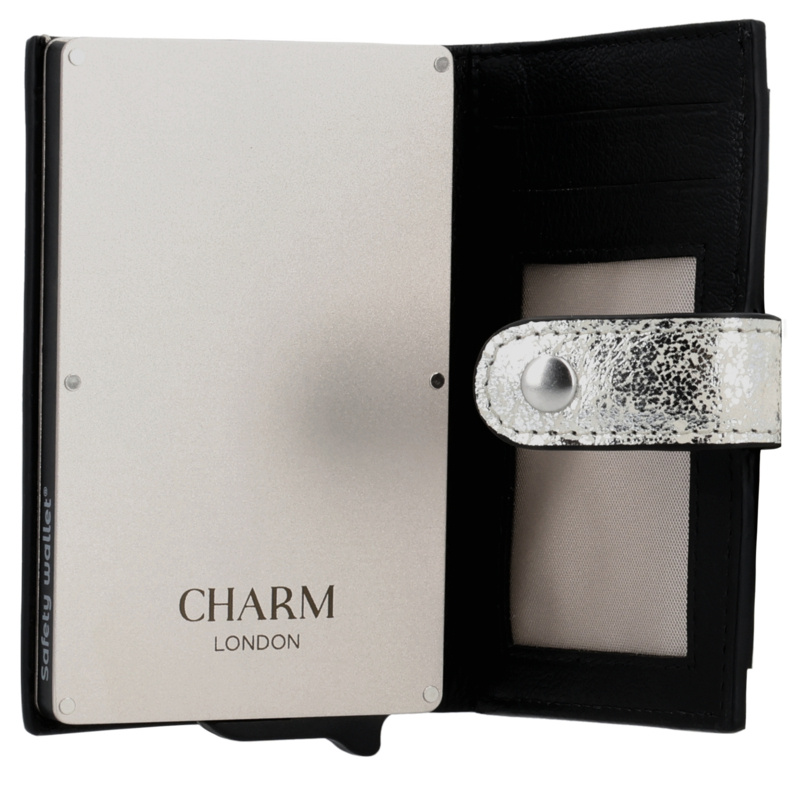 Charm London Charm London South Hill safety wallet leer RFID - zilver