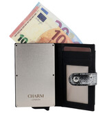 Charm London Charm London South Hill safety wallet leer RFID - zwart/zilver