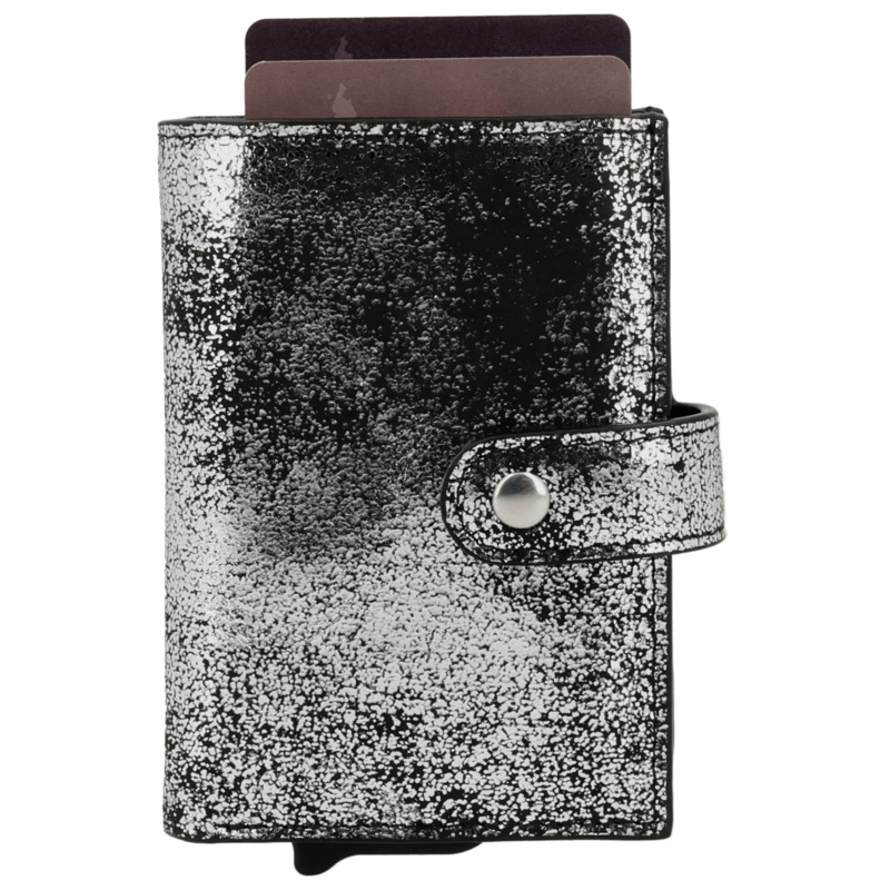 Charm London Charm London South Hill safety wallet leer RFID - zwart/zilver
