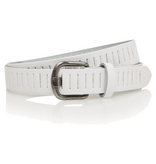 Timbelt Timbelt sleuven leren riem 3 cm – verstelbaar zonder gaatjes - wit