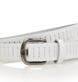 Timbelt Timbelt sleuven leren riem 3 cm – verstelbaar zonder gaatjes - wit