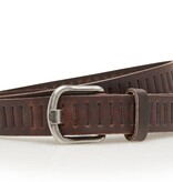 Timbelt Timbelt sleuven leren riem 3 cm – verstelbaar zonder gaatjes - bruin