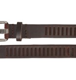 Timbelt Timbelt sleuven leren riem 3 cm – verstelbaar zonder gaatjes - bruin