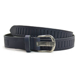 Timbelt Timbelt sleuven leren riem 3 cm – verstelbaar zonder gaatjes - blauw