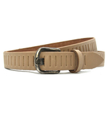 Timbelt Timbelt sleuven leren riem 3 cm – verstelbaar zonder gaatjes - taupe