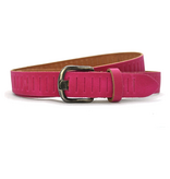 Timbelt Timbelt sleuven leren riem 3 cm – verstelbaar zonder gaatjes - fuchsia