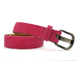 Timbelt Timbelt sleuven leren riem 3 cm – verstelbaar zonder gaatjes - fuchsia