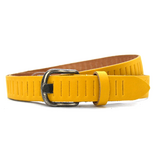 Timbelt Timbelt sleuven leren riem 3 cm – verstelbaar zonder gaatjes - geel