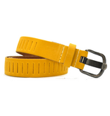 Timbelt Timbelt sleuven leren riem 3 cm – verstelbaar zonder gaatjes - geel