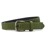 Timbelt Timbelt sleuven leren riem 3 cm – verstelbaar zonder gaatjes - groen