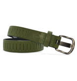 Timbelt Timbelt sleuven leren riem 3 cm – verstelbaar zonder gaatjes - groen