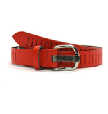 Timbelt Timbelt sleuven leren riem 3 cm – verstelbaar zonder gaatjes - rood