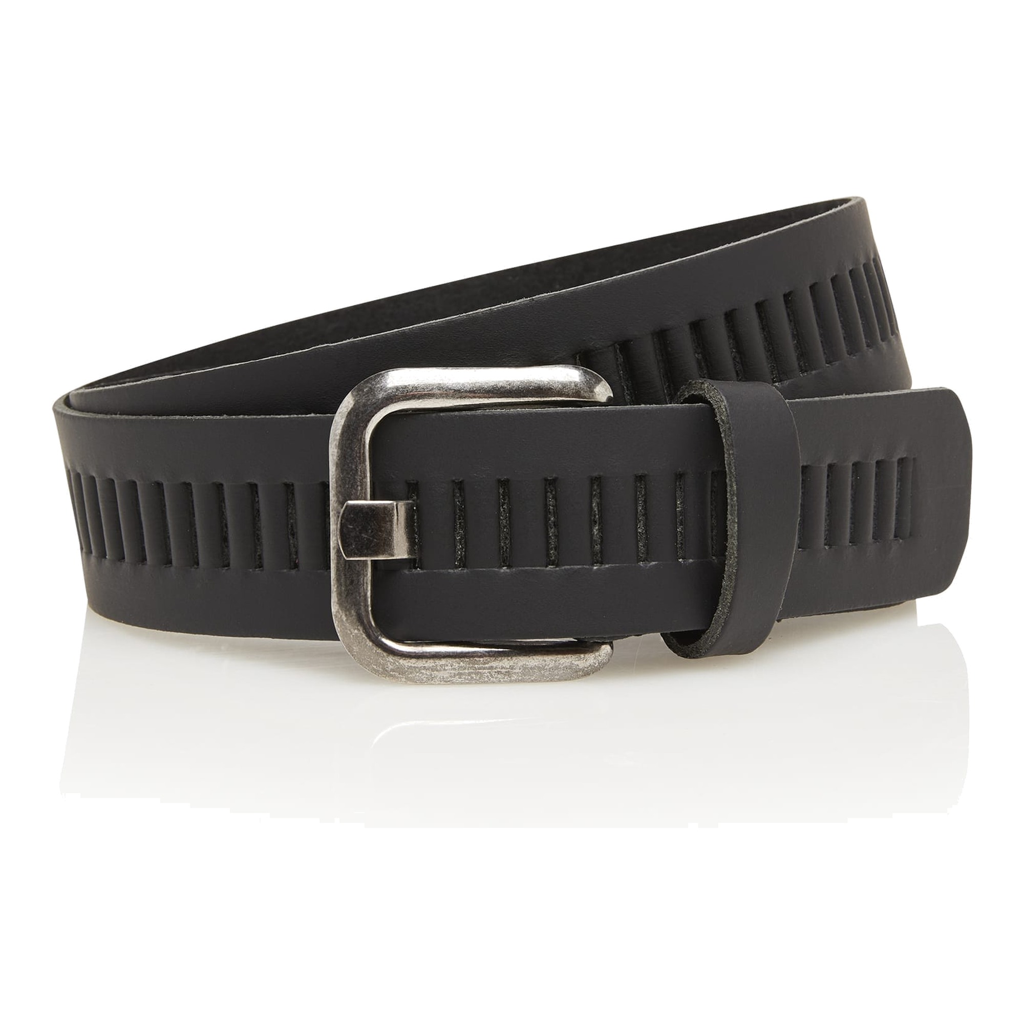 Timbelt Timbelt leren riem 4 cm – verstelbaar zonder gaatjes - zwart