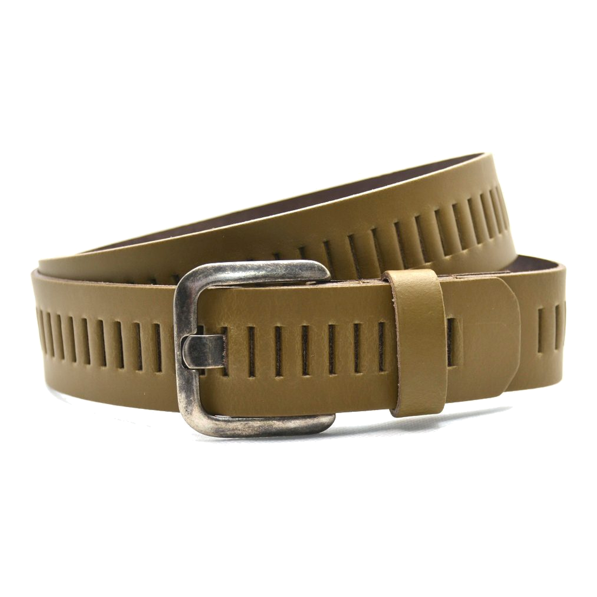 Timbelt Timbelt leren riem 4 cm – verstelbaar zonder gaatjes - taupe
